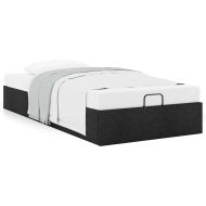 Османска рамка за легло без матрак, черна, 80x200 см, плат