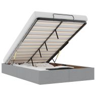 Османска рамка за легло без матрак, светлосива, 120x190см, плат