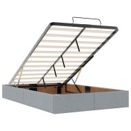 Османска рамка за легло без матрак, светлосива, 120x190см, плат