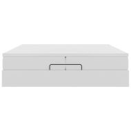 Османска легло с матраци, бяло, 200x200 см, изкуствена кожа