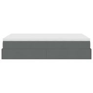 Османска легло с матрак, тъмносиво, 120x190 см, плат