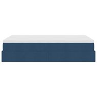 Османска легло с матрак, синьо, 120x190 см, плат