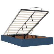 Османска легло с матрак, синьо, 120x190 см, плат