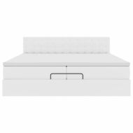 Османска легло с матраци, бяло, 200x200 см, изкуствена кожа