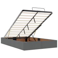 Османска легло с матрак, тъмносиво, 120x190 см, плат