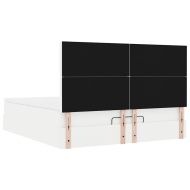 Османска легло с матраци, бяло, 200x200 см, изкуствена кожа