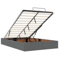 Османска легло с матрак, тъмносиво, 120x190 см, плат