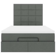 Османска легло с матрак, тъмносиво, 120x190 см, плат