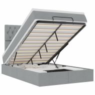 Османска легло с матрак, светлосиво, 120x190 см, плат