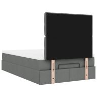 Османска легло с матрак, тъмносиво, 120x190 см, плат