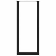 Крака за бар маса, U-образни, 2 бр., черни, 50 x (110-111) см, стомана