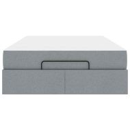 Рамка за легло с матрак Светлосиво 120 x 190 cm текстил