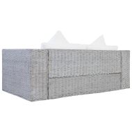 Комплект дивани с възглавници, 2 части, сив, естествен ратан