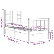 Рамка за легло с табла Small Single дърво масив