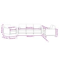 Комплект дивани 3 части с възглавници, кремав, кадифе