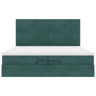 Османска легло с матраци, тъмнозелено, 200x200 см, кадифе