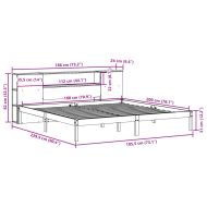 Легло с етажерка за книги, без матрак, 180x200 см, бор масив