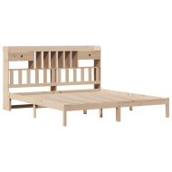 Легло с етажерка за книги, без матрак, 180x200 см, бор масив