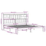 Легло с етажерка за книги, без матрак, 180x200 см, бор масив