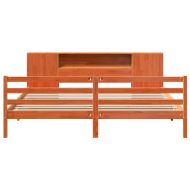 Легло с етажерка за книги, без матрак, 180x200 см, бор масив