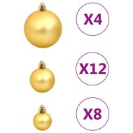 Коледни топки от 111 части червени/зелени/златисти полистирен