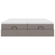 Османска легло с матраци, таупе, 160x200 см, плат