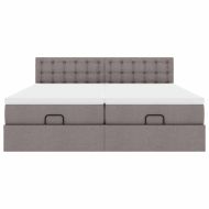 Османска легло с матраци, таупе, 160x200 см, плат