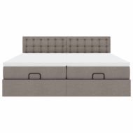 Османска легло с матраци и LED, таупе, 160x200 см, плат