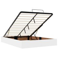 Рамка за легло с матрак Чисто бяло 140 x 190 cm Изкуствена кожа