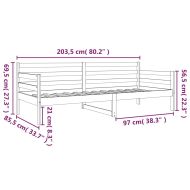 Дневно легло без матрак, 80x200 см, борово дърво масив
