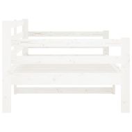 Дневно легло без матрак, бял, 80x200 см, борово дърво масив