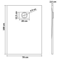 Душ корито, SMC, кафяво, 100x70 см