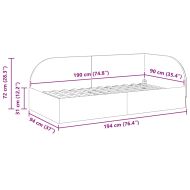 Ъглова рамка за легло Тъмен зелен 90 см x 190 см Кадифе