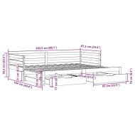 Дневно легло с уширение и чекмеджета, без матрак, 80x200 см