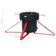 Стойка за коледна елха, зелено и червено, 46x46x19 см