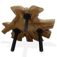 Кафе маса, естествен тик, 80x70x38 cм