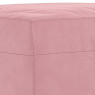 Комплект дивани от 3 части с възглавници, розов, кадифе
