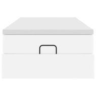 Османска легло с матрак, бяло, 90x200 см, изкуствена кожа