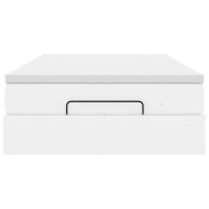 Османска легло с матрак, бяло, 120x190 см, изкуствена кожа