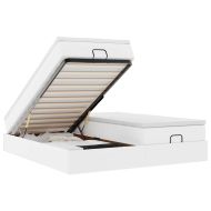 Османска легло с матраци, бяло, 180x200 см, изкуствена кожа