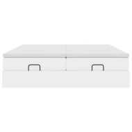 Османска легло с матраци, бяло, 180x200 см, изкуствена кожа