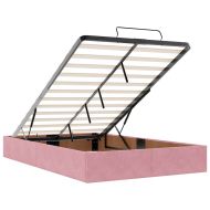 Османска легло с матрак, розово, 120x190 см, кадифе