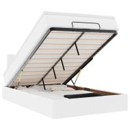 Османска легло с матраци&LED, бяло, 120x190 см, изкуствена кожа