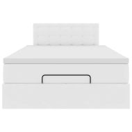 Османска легло с матраци&LED, бяло, 120x190 см, изкуствена кожа