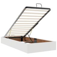 Османска легло с матрак, бяло, 90x200 см, изкуствена кожа