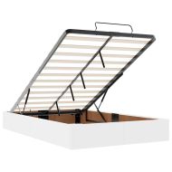 Османска легло с матрак&LED, бяло, 120x190 см, изкуствена кожа