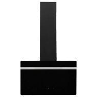 Стенен абсорбатор, 60 см, стомана и закалено стъкло, черен