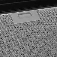 Стенен абсорбатор, 60 см, инокс и закалено стъкло, черен