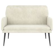 Пейка, кремава, 108x79x79 см, кадифе