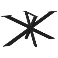 Крак за трапезарна маса, форма на паяк, черен, 150x78x(72-73) см, стомана